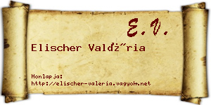 Elischer Valéria névjegykártya